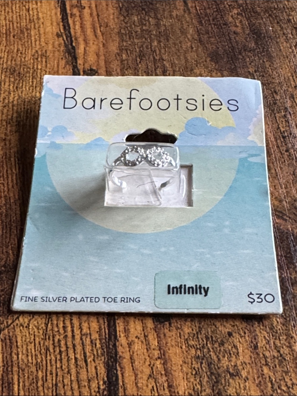 Silver Infinity Toe Ring  adjustable - Silverplated - Picture 3 of 3
